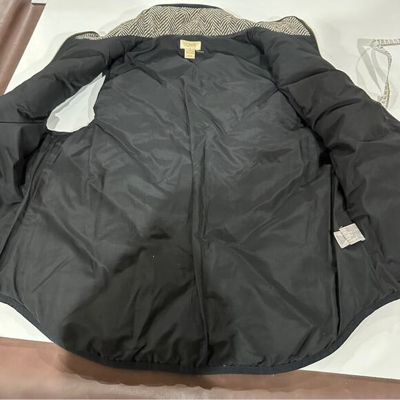 J. Crew Factory Black &‎ White Herringbone Down Fill Vest Size M - Picture 5 of 10